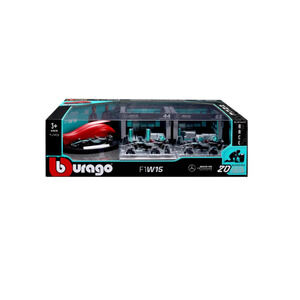 Bburago 1:43 Deluxe Paddock Set Mercedes AMG 3x F1 Cars Pit Crew NEW 20pc Set